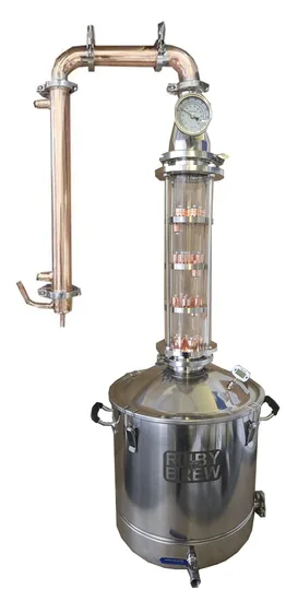 מזקקת 50 ליטר עם צוואר צלחות מנחושת 4 אינטש